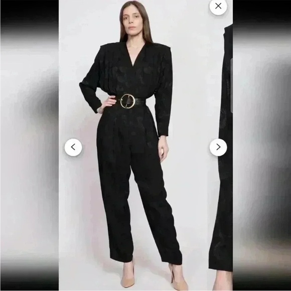 Liz Claiborne Black Belted Jumpsuit - Picture 1 of 12